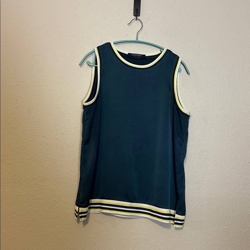 Scotch & Soda Field Of Stars Varsity Tank Top Size Medium